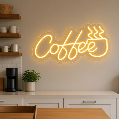 Coffee Steaming Mug LED Neon Sign - lifestyle view