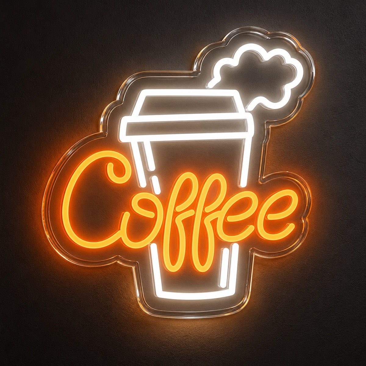 Coffee Steaming Takeaway Cup LED Neon Sign - product hero