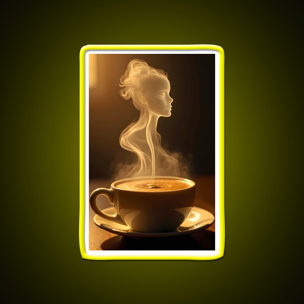 Coffee Surrealism Art Cafe Led Neon Sign Espresso Bar Art Rgb Color