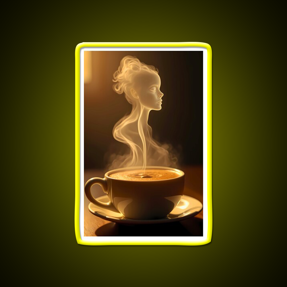 Coffee Surrealism Art Cafe Led Neon Sign Espresso Bar Art Rgb Color