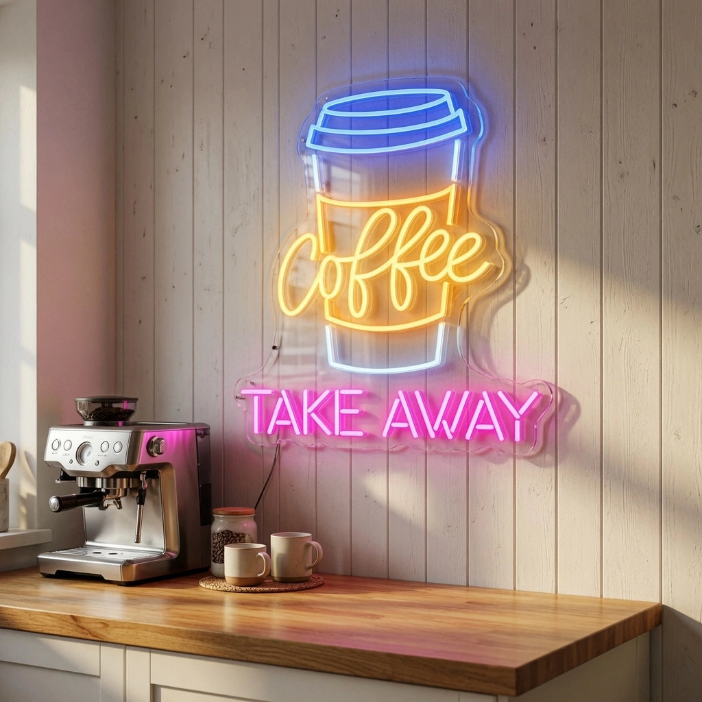 Coffee Take Away Wall Decor LED Neon Sign - 02 High-Converting Product Image
