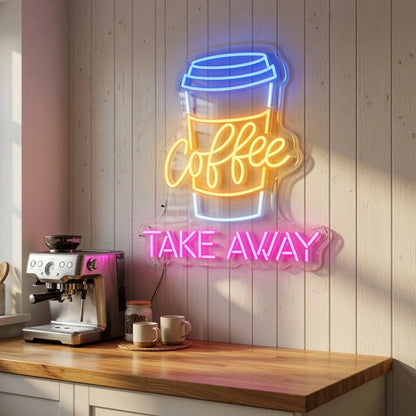 Coffee Take Away Wall Decor LED Neon Sign - 02 High-Converting Product Image