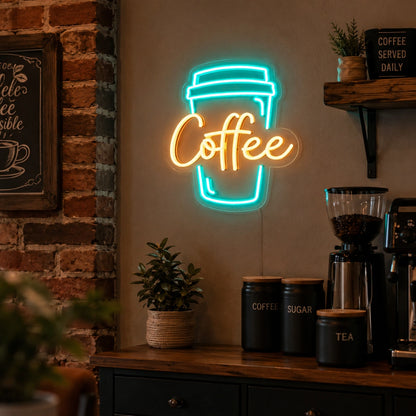 Coffee Takeaway Cup LED Neon Sign size image