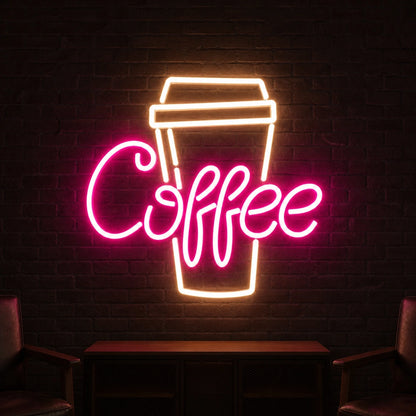 Coffee Takeaway Cup LED Neon Sign Garage Neon Sign real lifestyle scene
