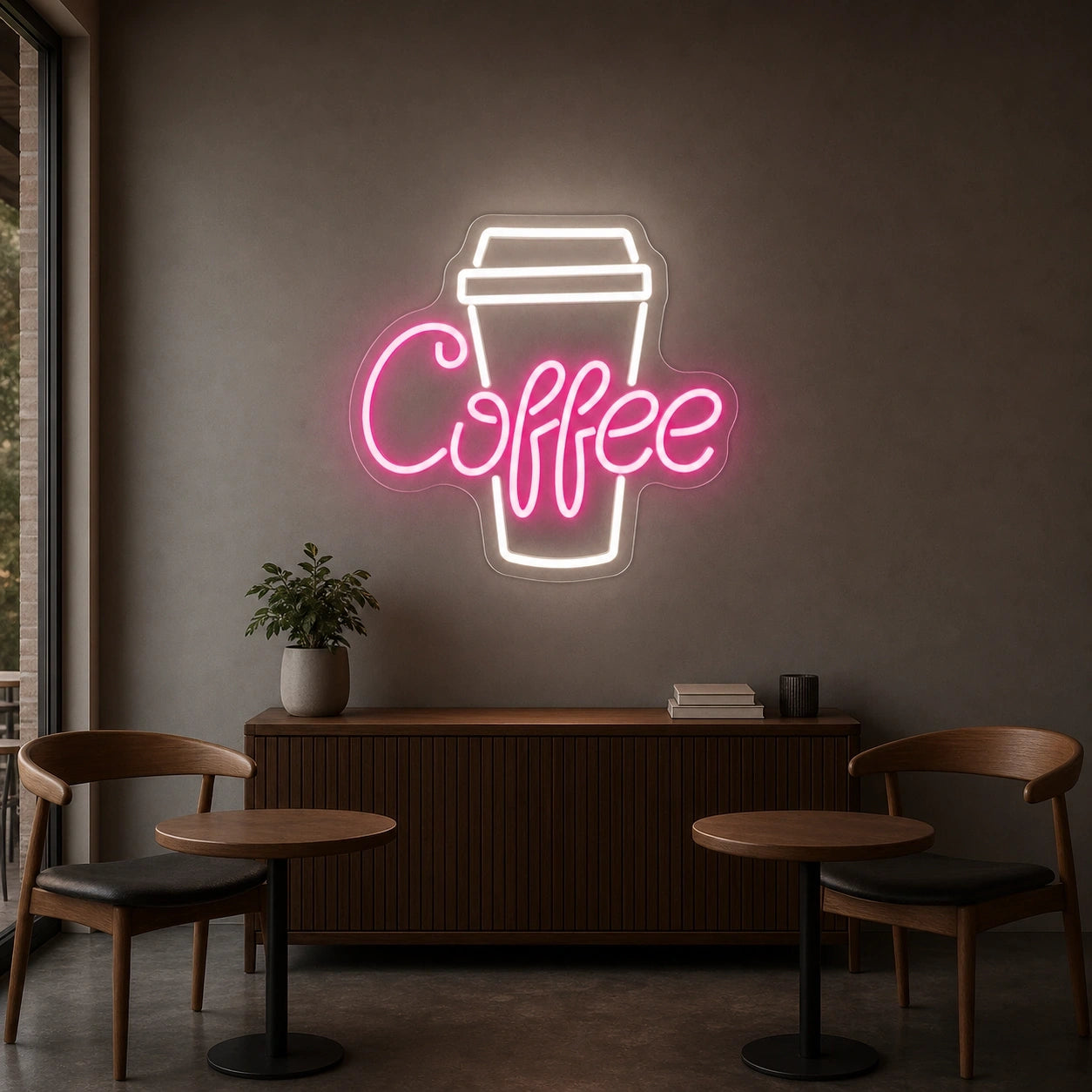 Coffee Takeaway Cup LED Neon Sign Home Bar Wall Decoration size image