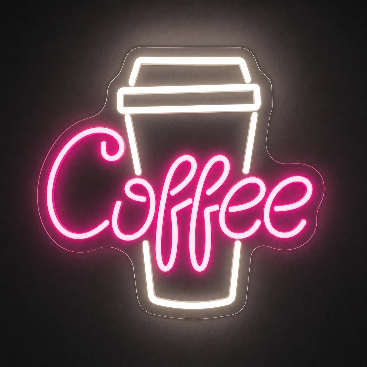 Coffee Takeaway Cup LED Neon Sign Home Bar Wall Decoration main product image