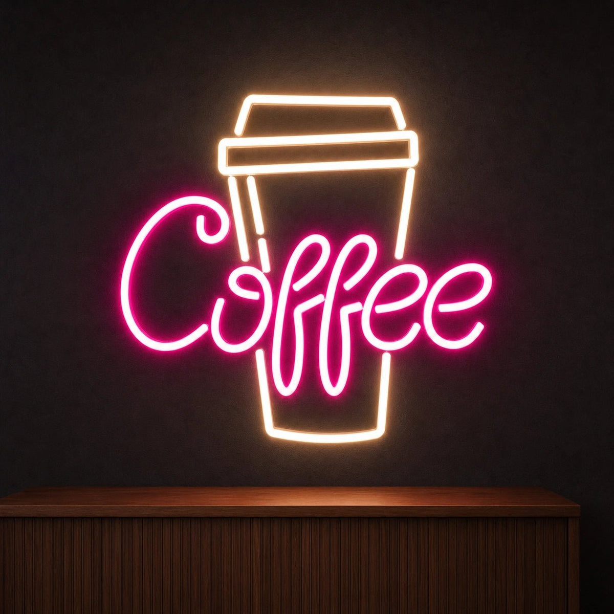 Coffee Takeaway Cup LED Neon Sign Home Garage Wall Decoration - Shineneon