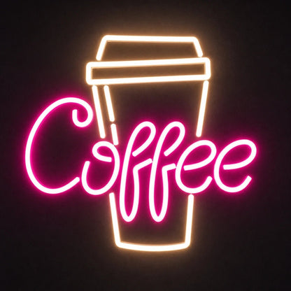 Coffee Takeaway Cup LED Neon Sign Home Garage Wall Decoration - Shineneon