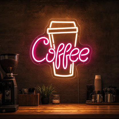 Coffee Takeaway Cup LED Neon Sign Man Cave Neon Sign high-converting product image