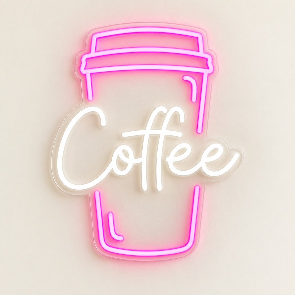 Coffee Takeaway Cup LED Neon Sign - natural light view