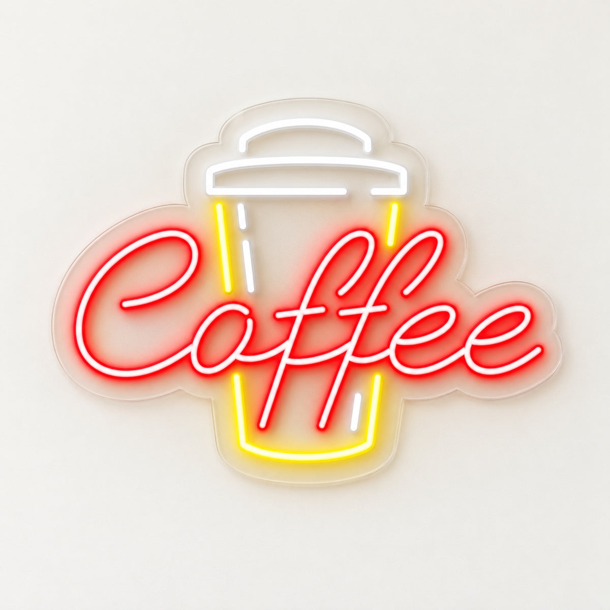 Coffee Takeaway Cup LED Neon Sign - natural light view