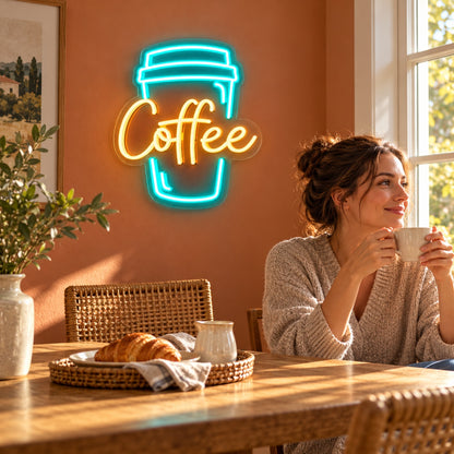 Coffee Takeaway Cup LED Neon Sign - lifestyle view