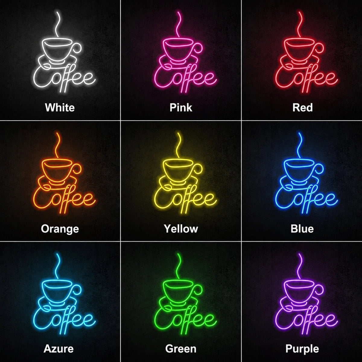 Coffee Text With Cup LED Neon Sign - Shineneon