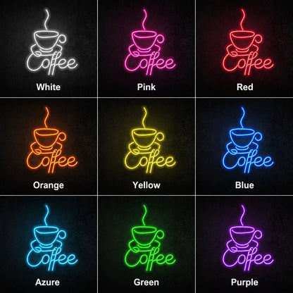 Coffee Text With Cup LED Neon Sign - Shineneon