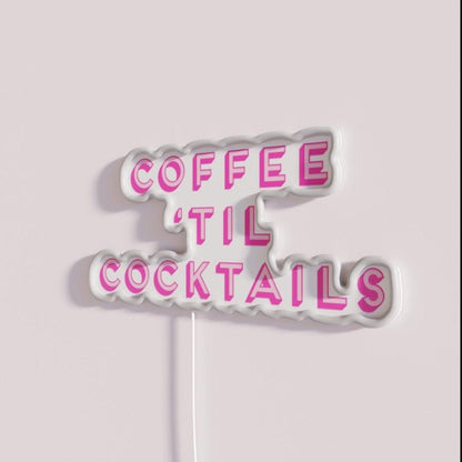 Coffee Til Cocktails Cheeky Fun Party Girl Rgb Led Neon Sign - Shineneon