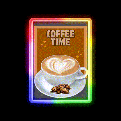 Coffee Time Cafe Led Neon Sign Espresso Bar Art Rgb Color