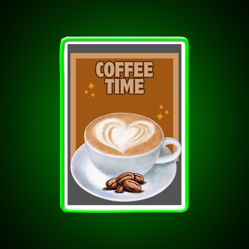 Coffee Time Cafe Led Neon Sign Espresso Bar Art Rgb Color