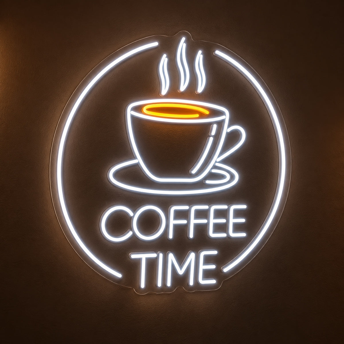 Coffee Time Circle Cup LED Neon Sign - product hero