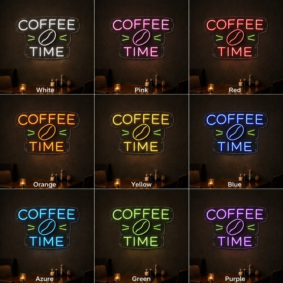 Coffee Time Coffee Bean LED Neon Sign - Shineneon