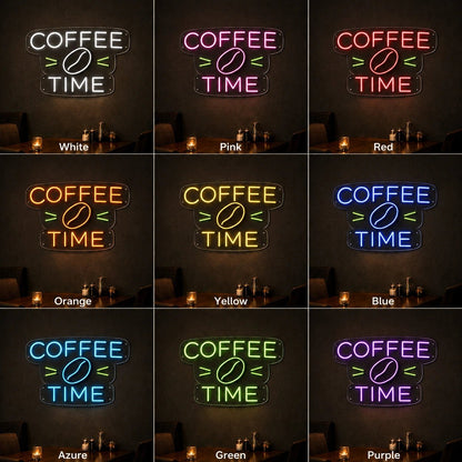 Coffee Time Coffee Bean LED Neon Sign - Shineneon