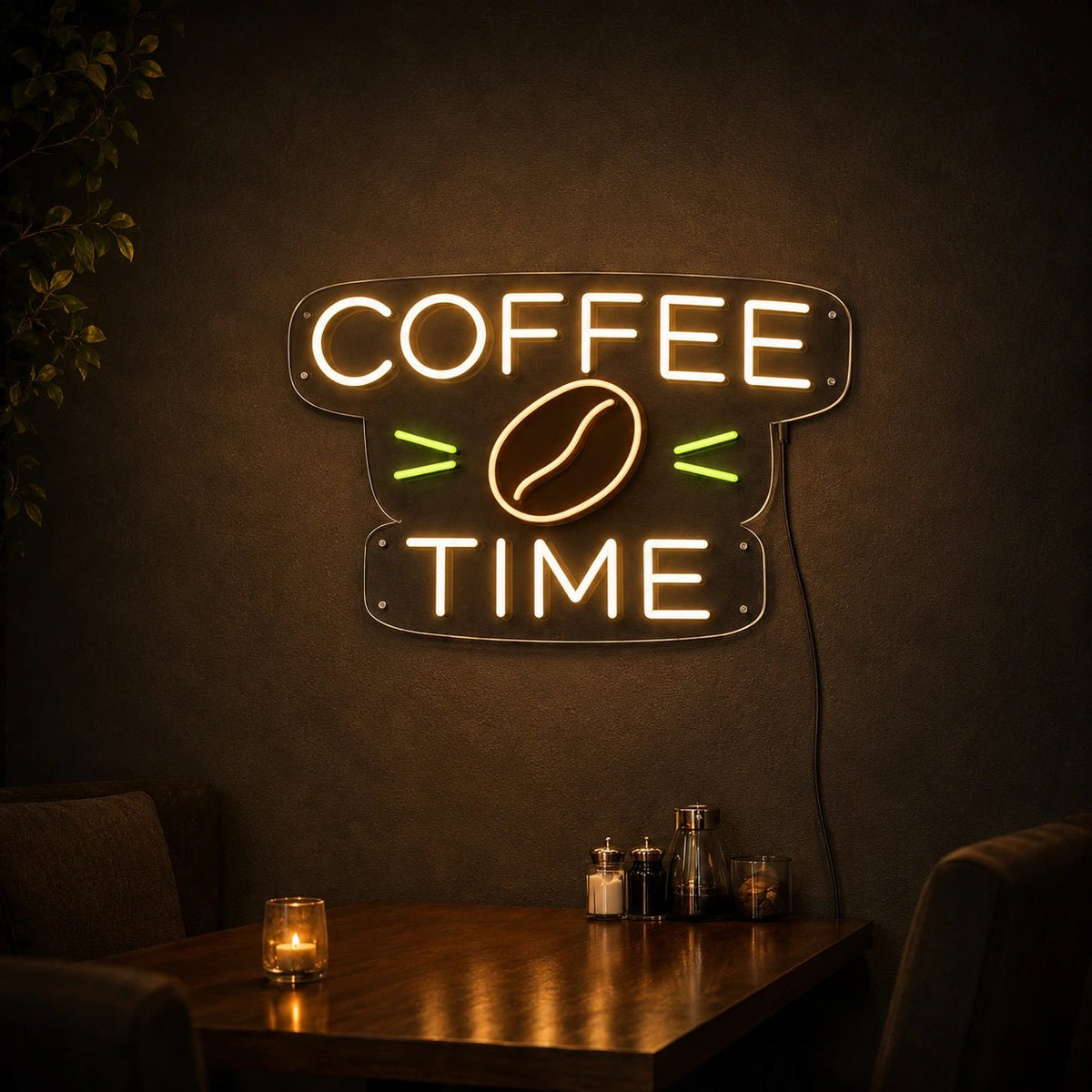 Coffee Time Coffee Bean LED Neon Sign - Shineneon
