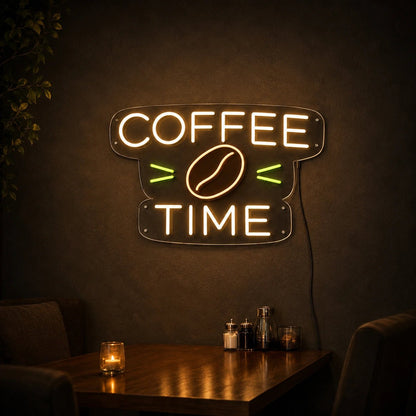 Coffee Time Coffee Bean LED Neon Sign - Shineneon