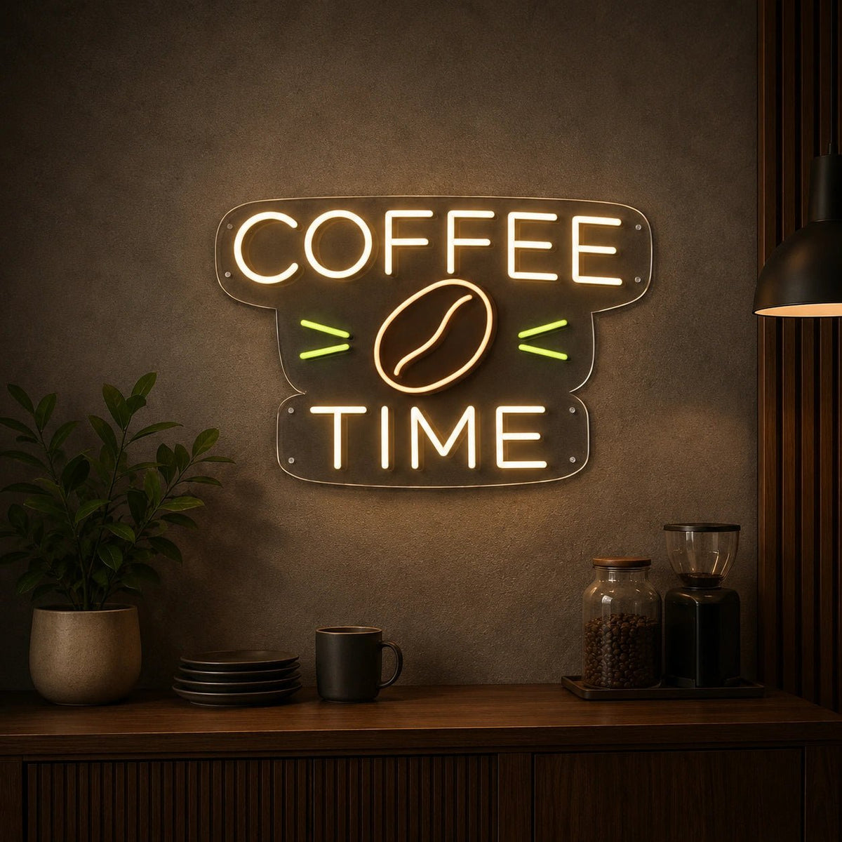 Coffee Time Coffee Bean LED Neon Sign - Shineneon