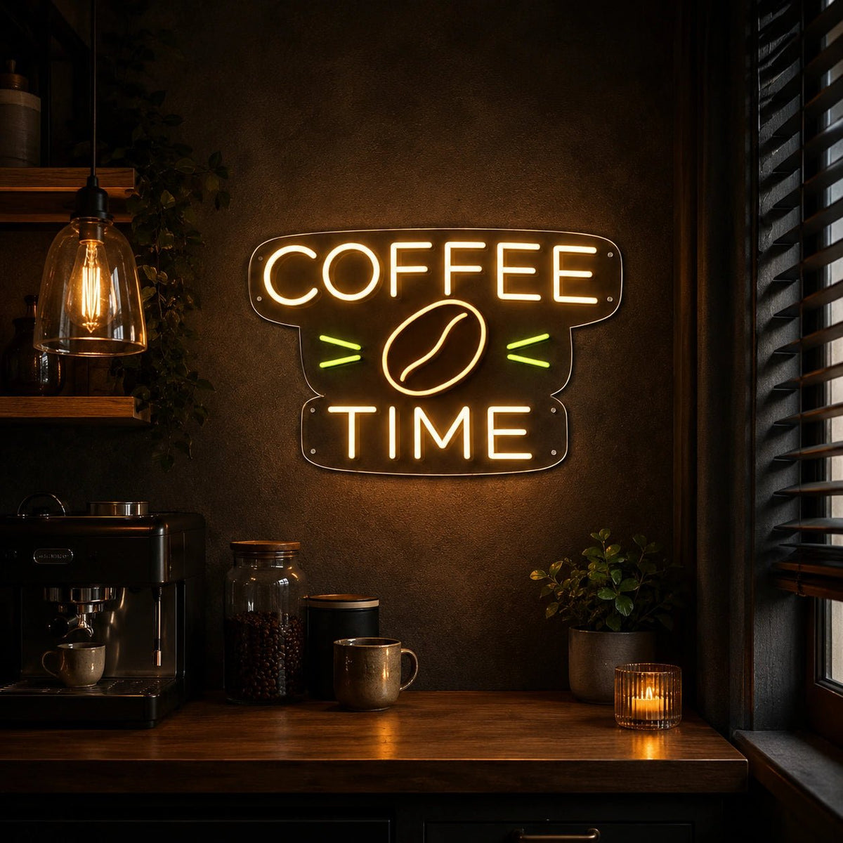 Coffee Time Coffee Bean LED Neon Sign - Shineneon