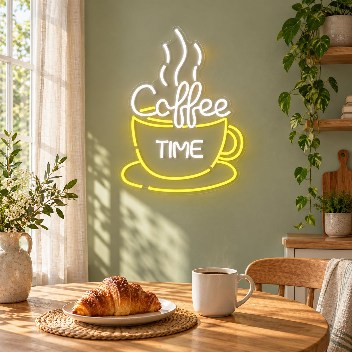 Coffee Time Cup LED Neon Sign - lifestyle view