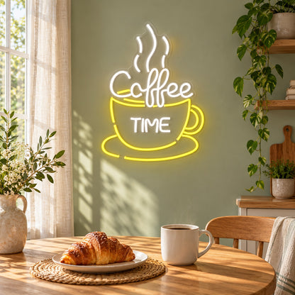 Coffee Time Cup LED Neon Sign - lifestyle view