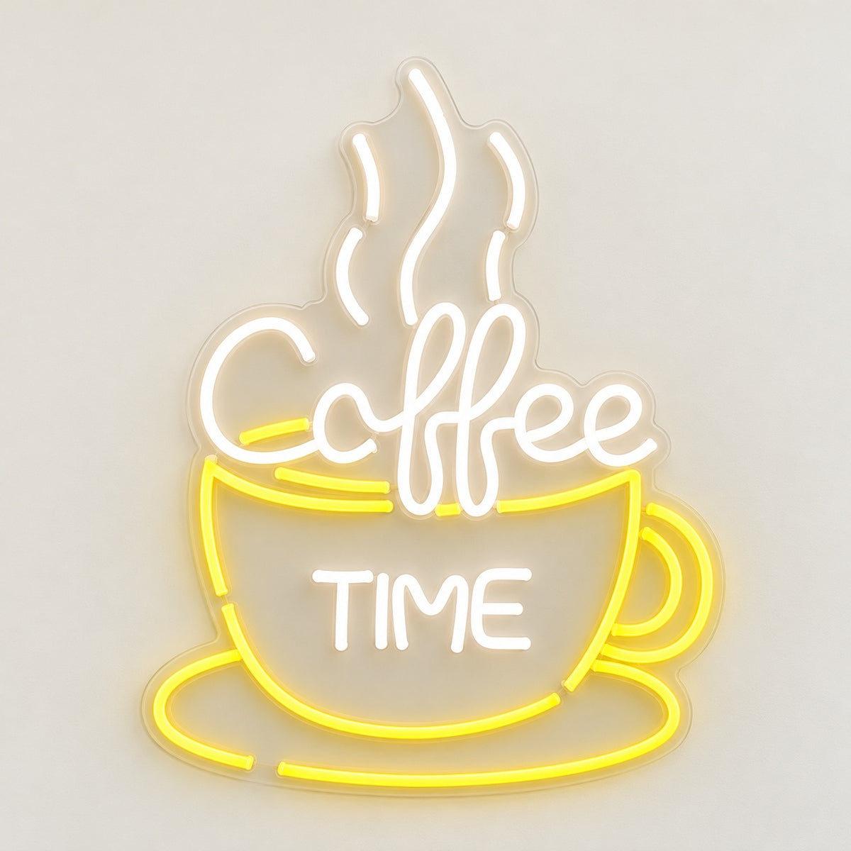 Coffee Time Cup LED Neon Sign - natural light view