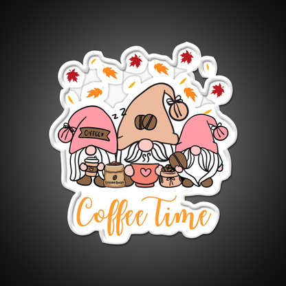 Coffee Time Gnome Autumn Vibes Cafe Led Neon Sign Espresso Bar Art Rgb Color