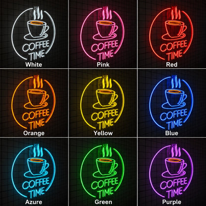 Coffee Time LED Neon Sign - 05 Color Grid