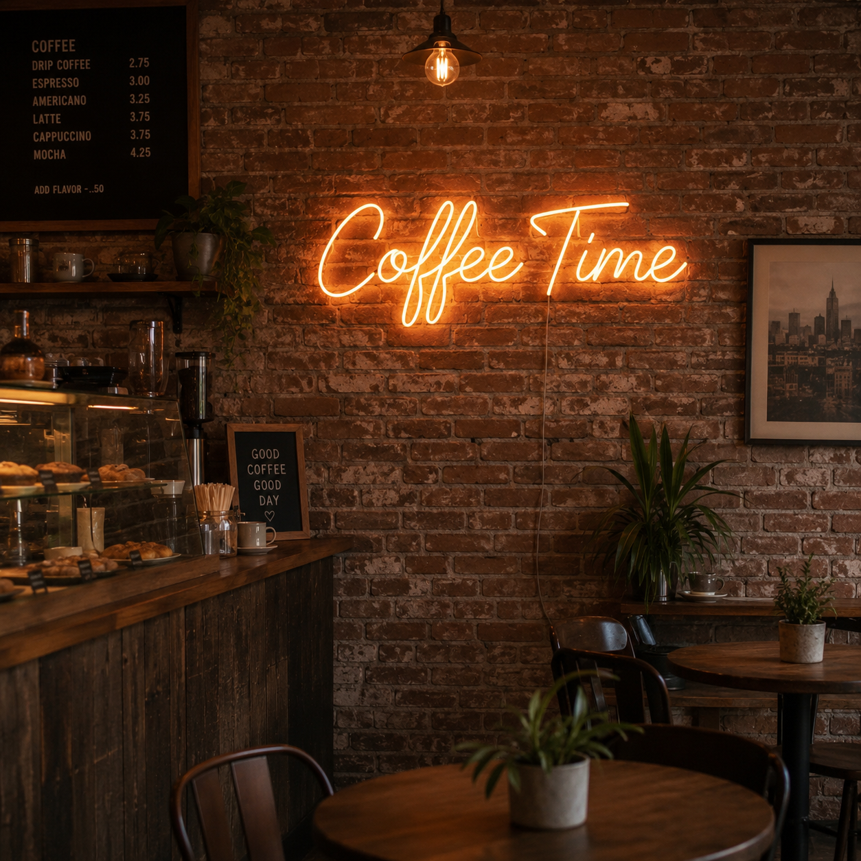 Coffee Time LED Neon Sign Wall Neon Sign - 03 Real Lifestyle Scene