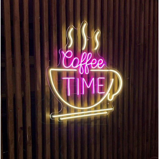 Coffee Time Led Sign Business Neon Signs Wall Art