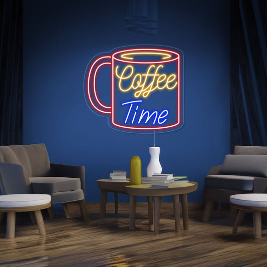 Coffee Time Mug Led Neon Sign For Coffee Shop