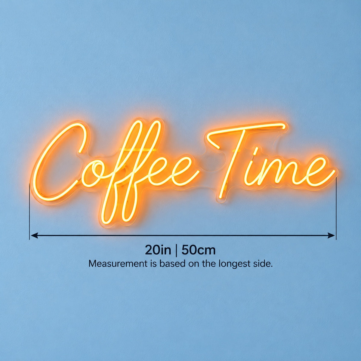 Coffee Time LED Neon Sign - size guide
