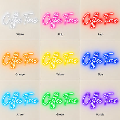 Coffee Time LED Neon Sign - nine-color grid