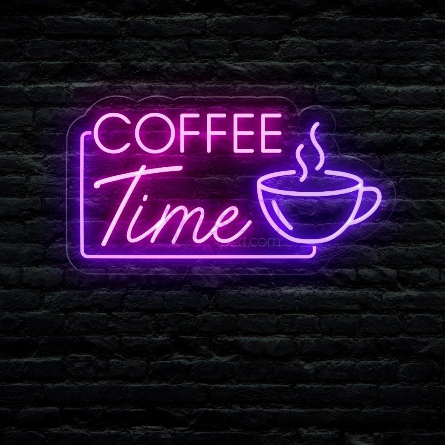 Coffee Time Pink Blue Led Neon Sign With Coffee Cup For Cafe Decor | Shineneon