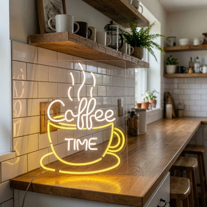 Coffee Time Room Decor LED Neon Sign - 03 Real Lifestyle Scene