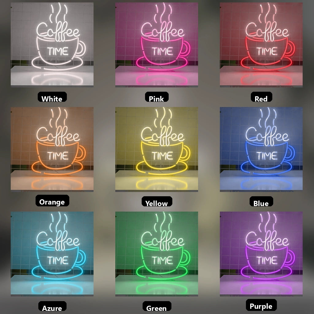 Coffee Time Room Decor LED Neon Sign - 05 Color Grid