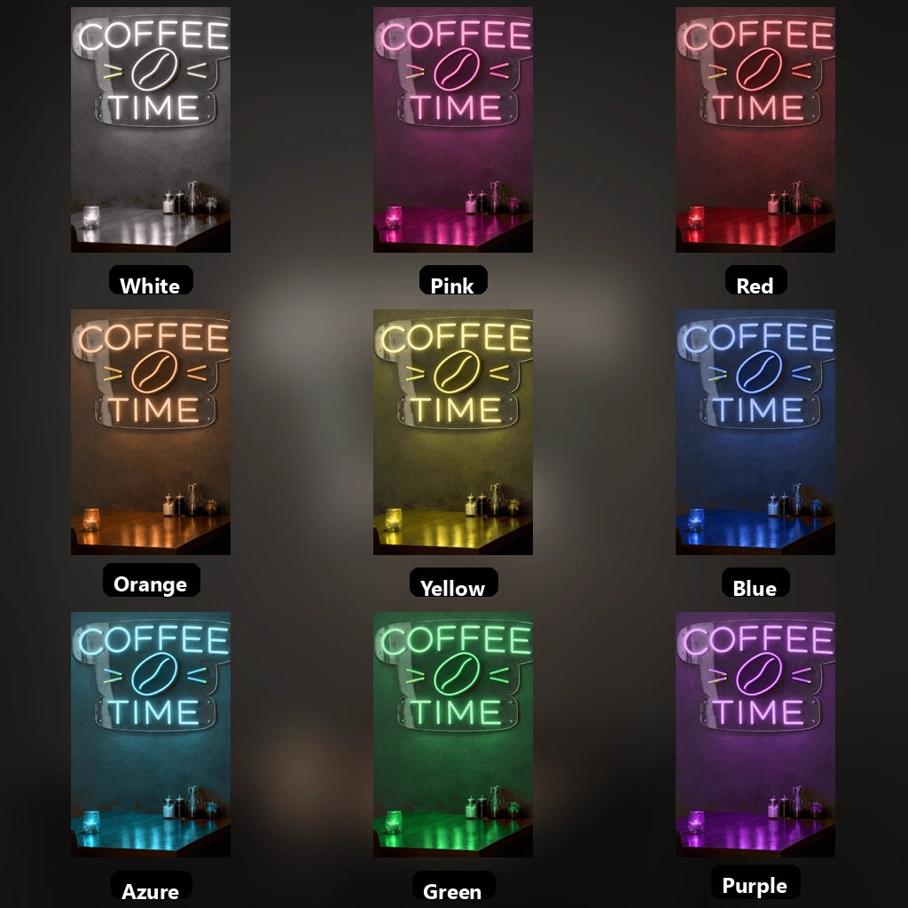 Coffee Time Wall Art LED Neon Sign - 05 Color Grid