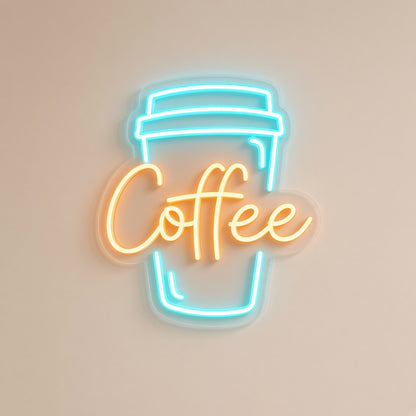 Coffee To Go Cup LED Neon Sign - natural light view