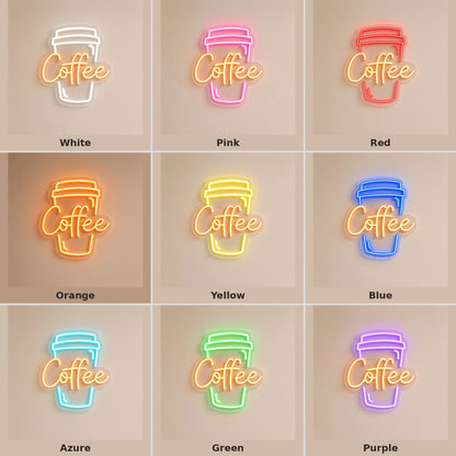 Coffee To Go Cup LED Neon Sign - nine-color grid