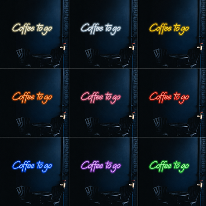 Coffee To Go LED Neon Sign - 05 Color Grid