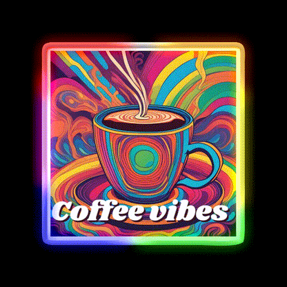 Coffee Vibes Cafe Led Neon Sign Espresso Bar Art Bakery Wall Art Rgb Color