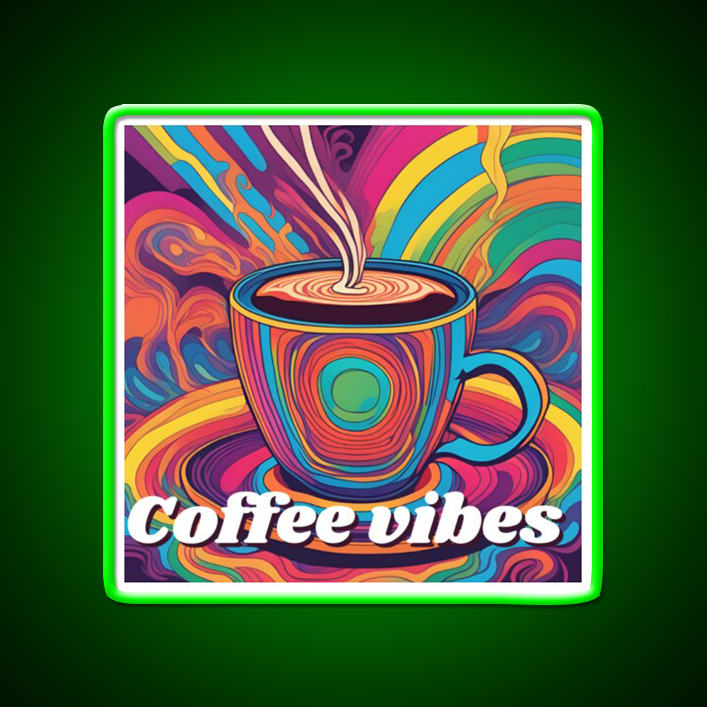 Coffee Vibes Cafe Led Neon Sign Espresso Bar Art Bakery Wall Art Rgb Color