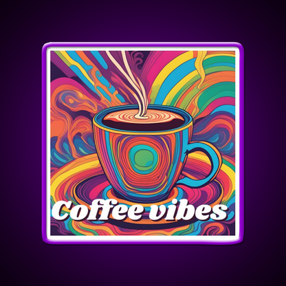 Coffee Vibes Cafe Led Neon Sign Espresso Bar Art Bakery Wall Art Rgb Color