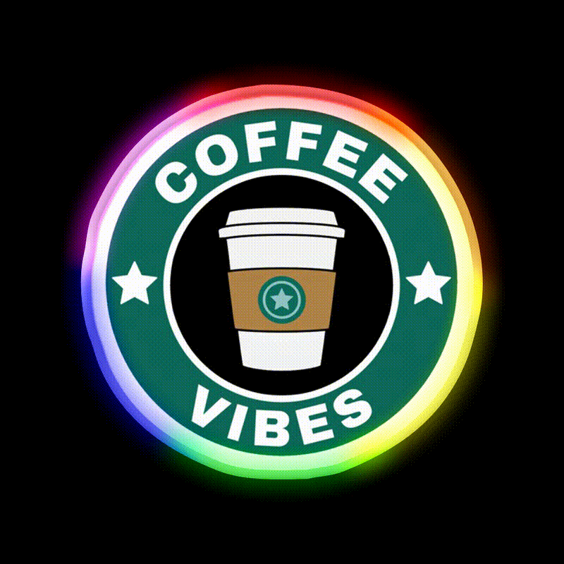 Coffee Vibes Cafe Led Neon Sign Espresso Bar Art For Coffee Shop Rgb Color