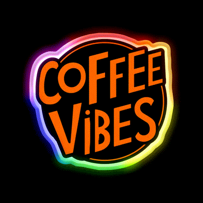 Coffee Vibes Cafe Led Neon Sign Espresso Bar Art For Home Decor Rgb Color